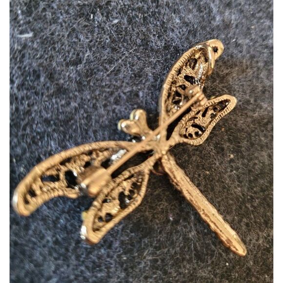 Art nouveau dragonfly brooch/Pendant with pink and green detail. - Picture 2 of 4